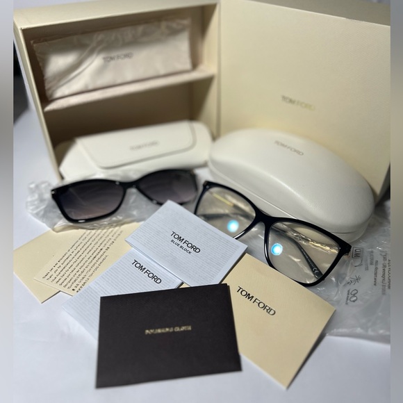 Tom Ford Black Filtering Acetate Cat-Eye Glasses - Picture 7 of 14